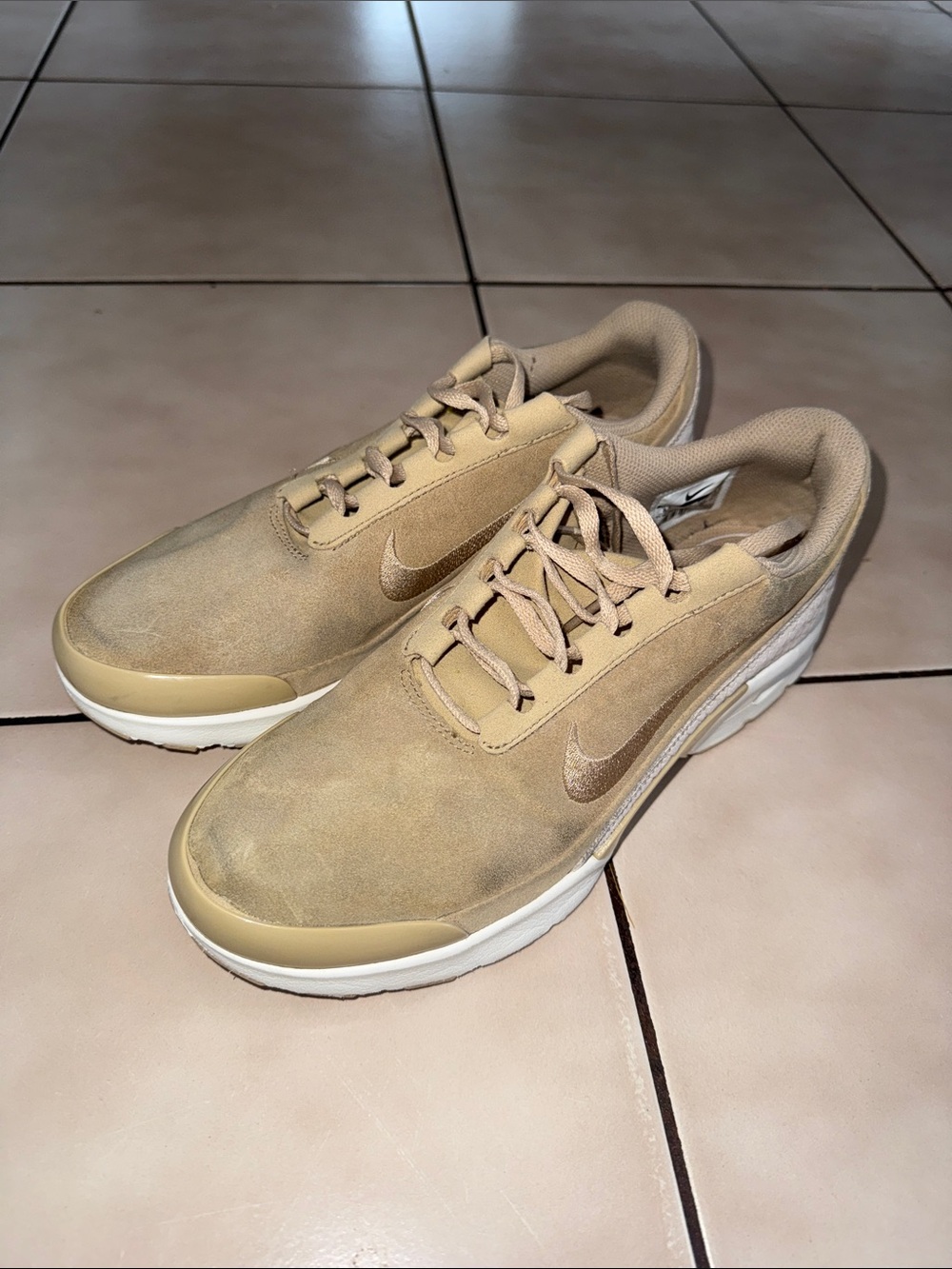 Nike Women’s  Beige/Tan Suede Low-Top Sneakers